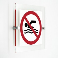 Divieto di balneazione - in plexiglass trasparenti da parete P049