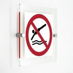Vietato tuffarsi - in plexiglass trasparenti da parete P052