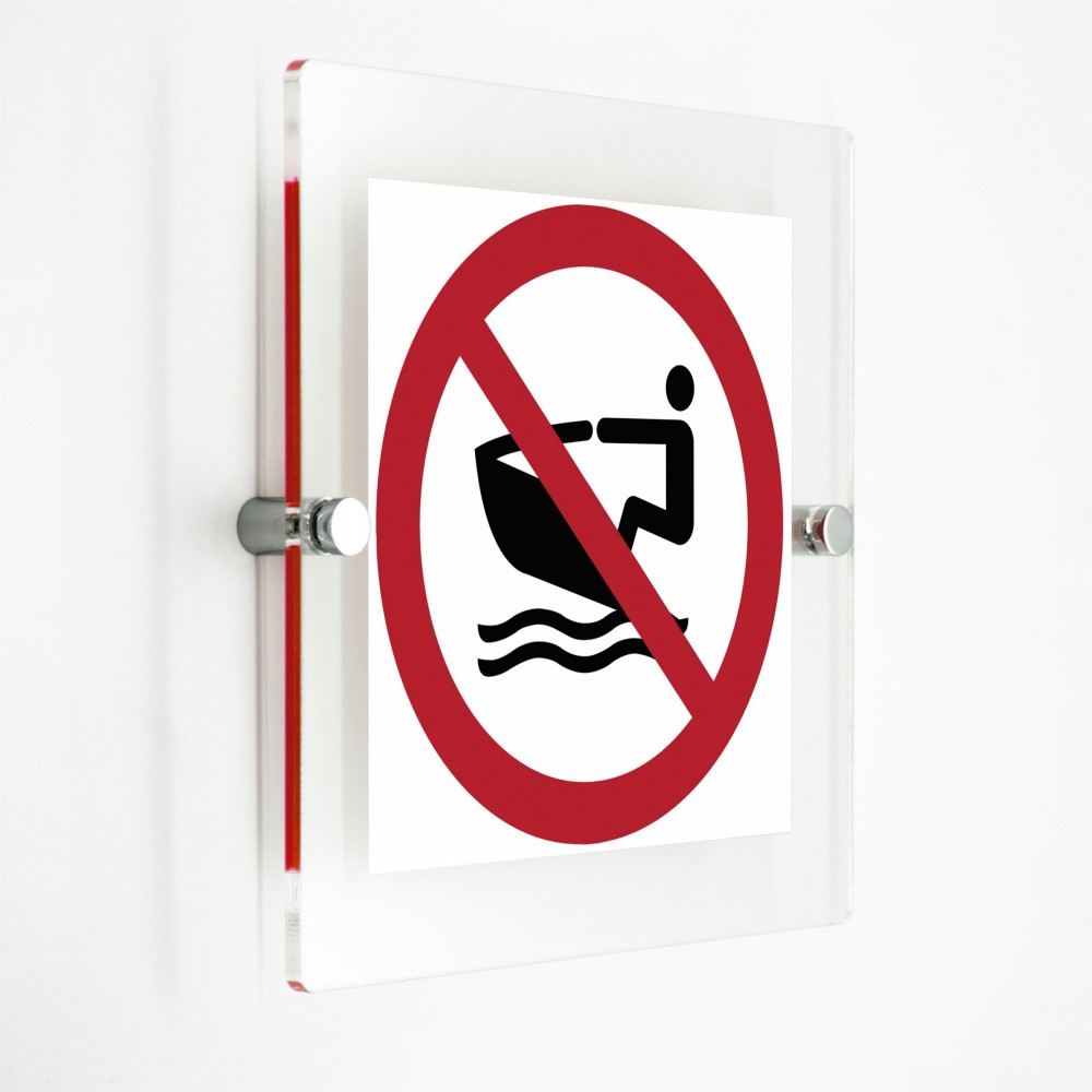 Divieto di acquascooter personali - in plexiglass trasparenti da parete P057