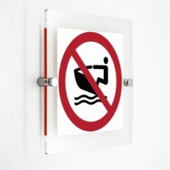 Divieto di acquascooter personali - in plexiglass trasparenti da parete P057