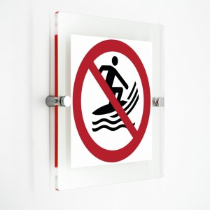 Divieto di surf - in plexiglass trasparenti da parete P059