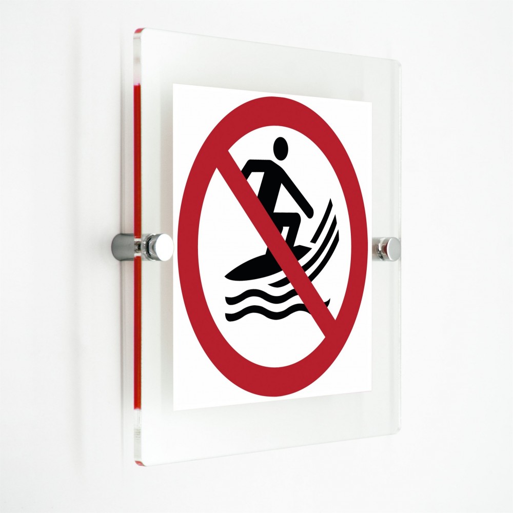 Divieto di surf - in plexiglass trasparenti da parete P059