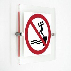 Vietato tuffarsi in acqua - in plexiglass trasparenti da parete P061
