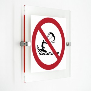 Divieto di kite surf - in plexiglass trasparenti da parete P065