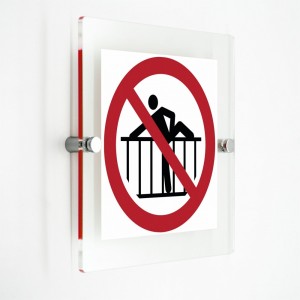 Vietato oltrepassare la barriera - in plexiglass trasparenti da parete P071