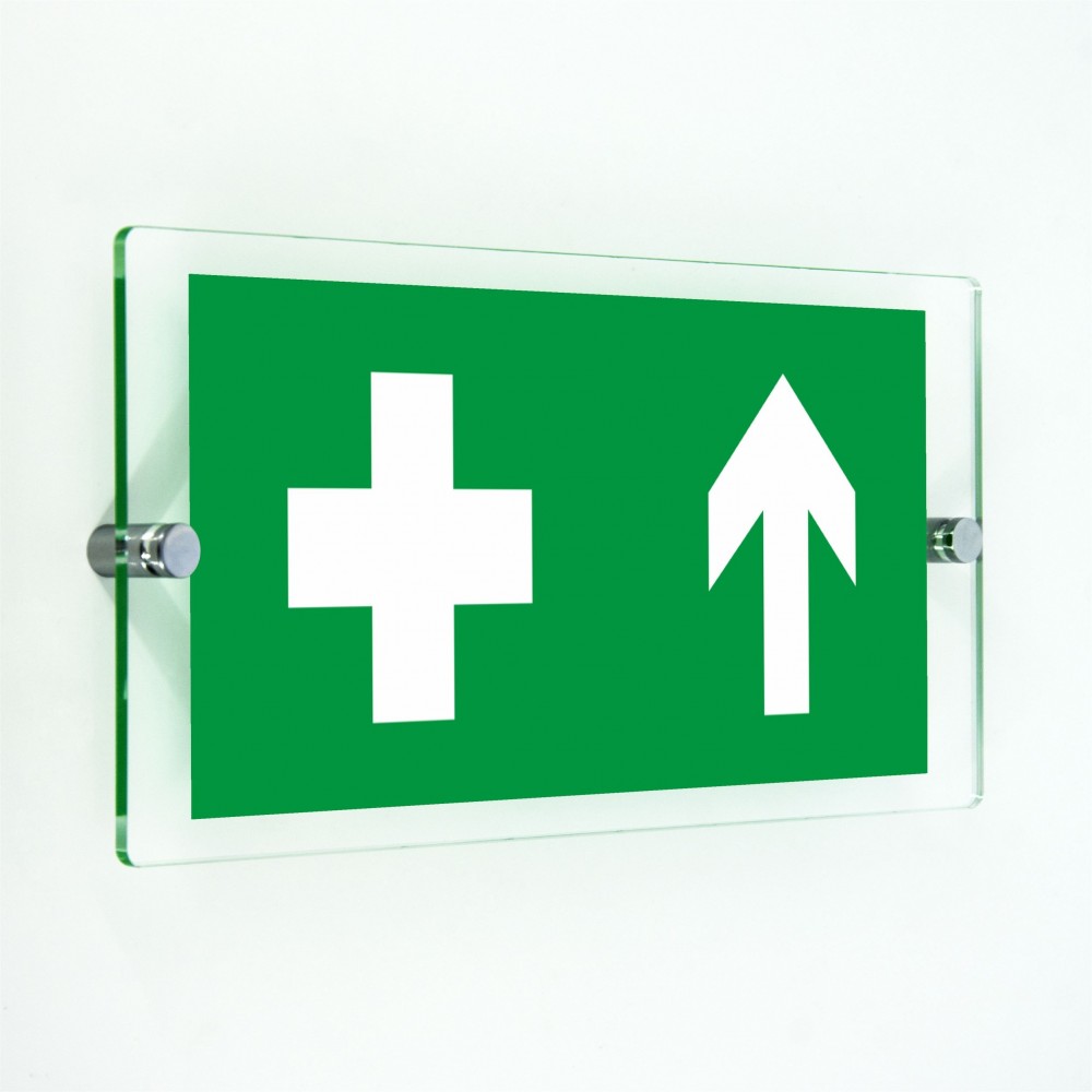 Croce pronto soccorso alto in plexiglass trasparenti da parete