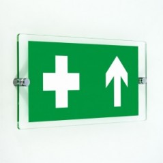Croce pronto soccorso alto in plexiglass trasparenti da parete