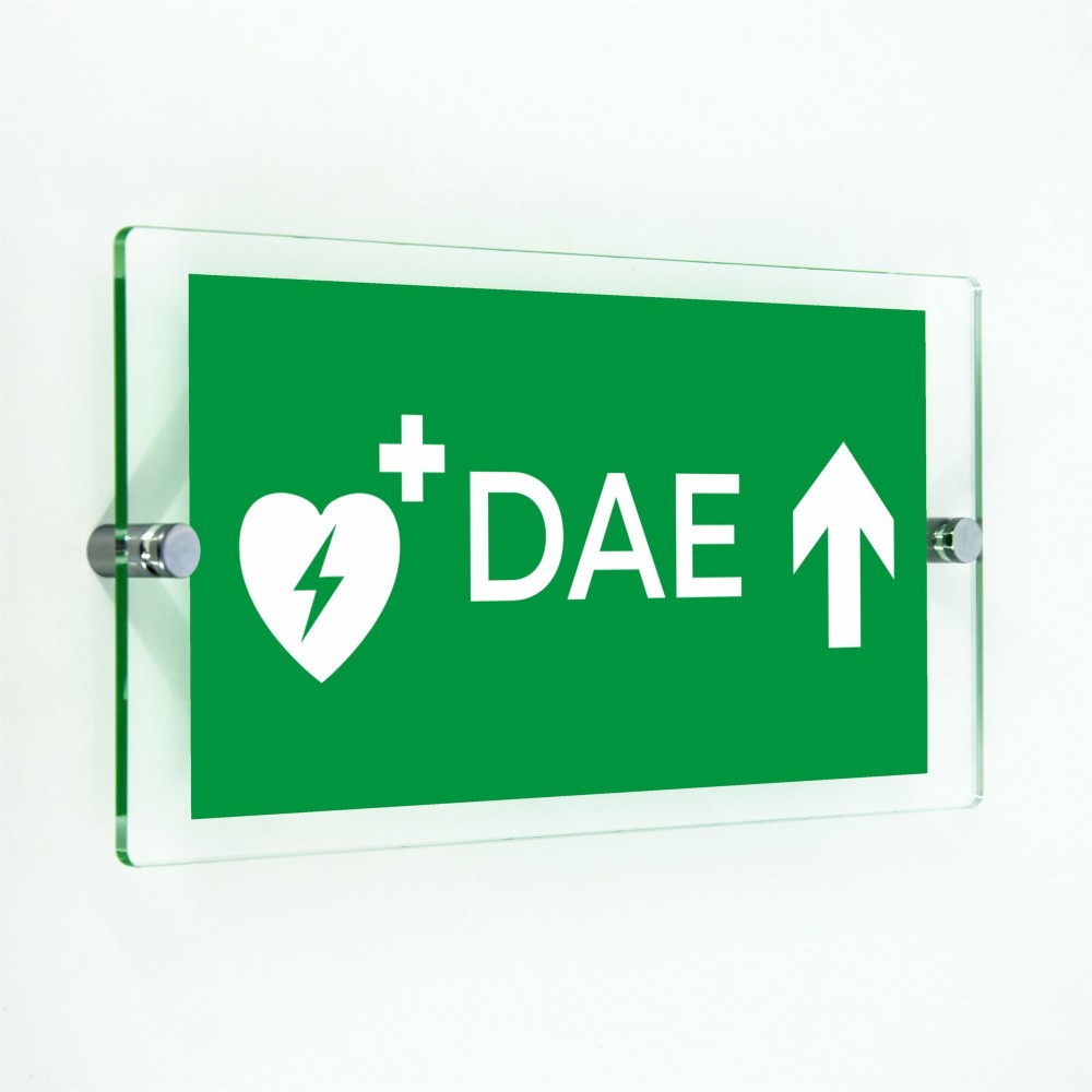 Dae defibrillatore direzionale alto in plexiglass trasparenti da parete
