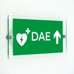 Dae defibrillatore direzionale alto in plexiglass trasparenti da parete
