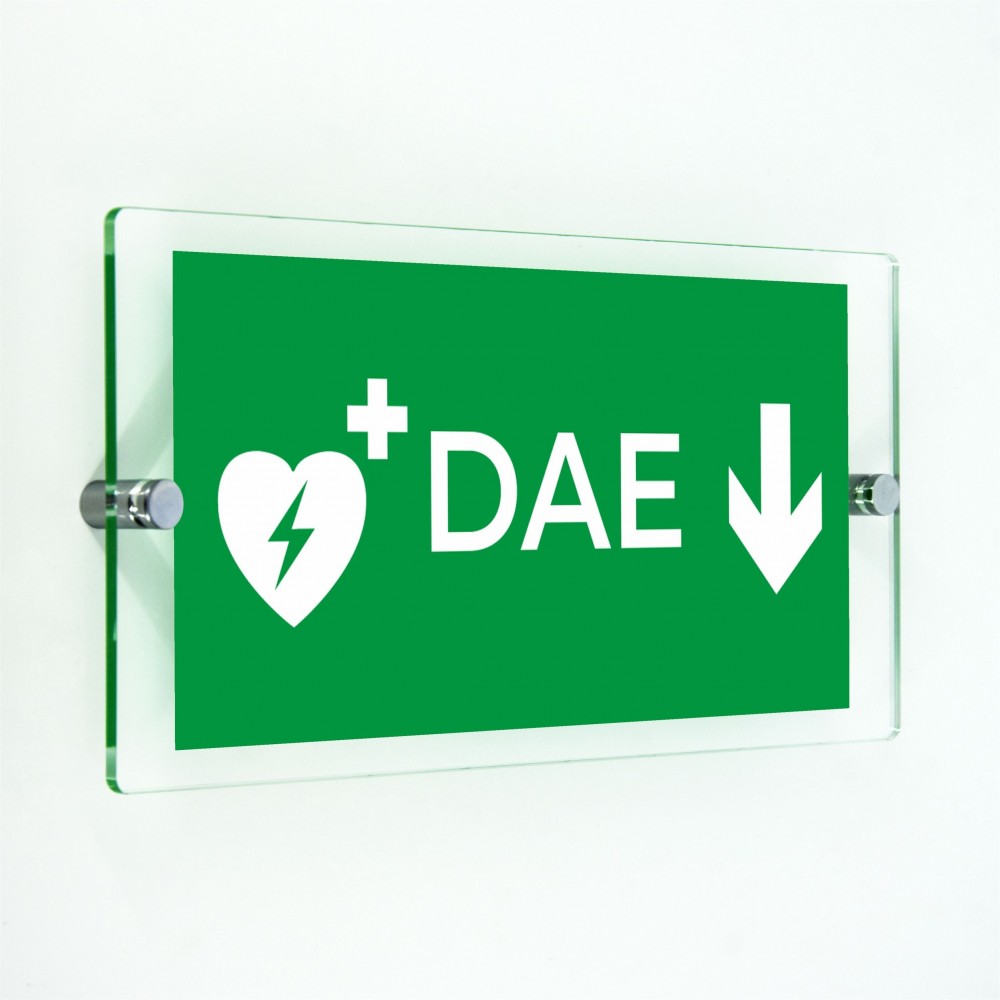 Dae defibrillatore direzionale basso in plexiglass trasparenti da parete