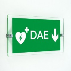 Dae defibrillatore direzionale basso in plexiglass trasparenti da parete
