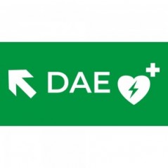 Dae defibrillatore direzionale sinistra alto in plexiglass trasparenti da parete