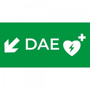 Dae defibrillatore direzionale sinistra basso in plexiglass trasparenti da parete