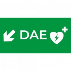 Dae defibrillatore direzionale sinistra basso in plexiglass trasparenti da parete