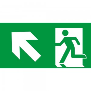 Direzionale uscita di emergenza sinistra alto in plexiglass trasparenti da parete