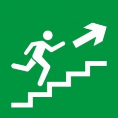 Scala di emergenza destra alto quadrato in plexiglass trasparenti da parete