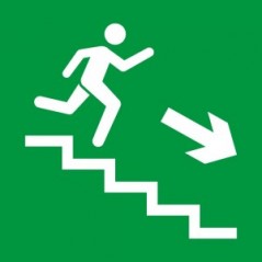 Scala di emergenza destra basso quadrato in plexiglass trasparenti da parete