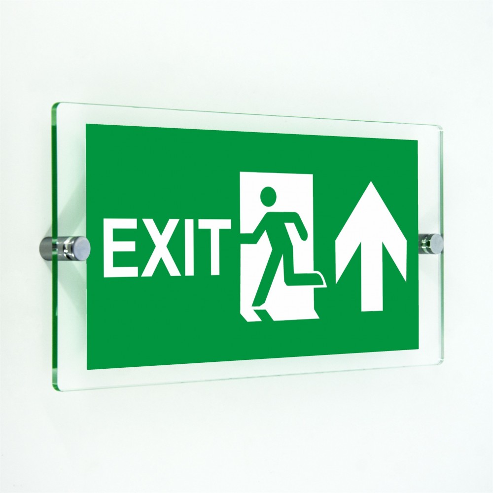 Scritta Exit alto in plexiglass trasparenti da parete