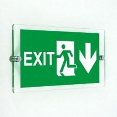 Scritta Exit basso in plexiglass trasparenti da parete