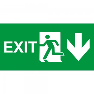 Scritta Exit basso in plexiglass trasparenti da parete