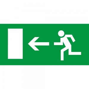 Uscita d'emergenza con porta sinistra in plexiglass trasparenti da parete