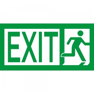 Uscita d'emergenza exit destra in plexiglass trasparenti da parete