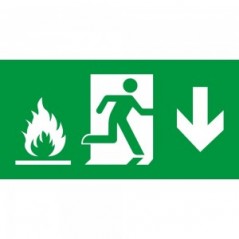 Uscita emergenza con fiamme basso in plexiglass trasparenti da parete