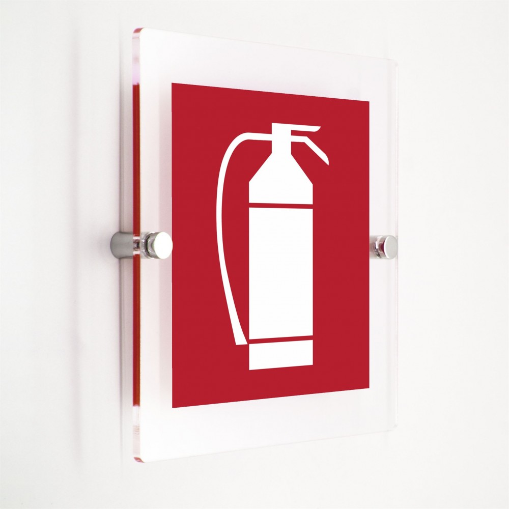 Estintore in plexiglass trasparenti da parete