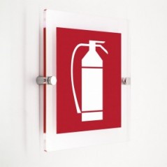 Estintore in plexiglass trasparenti da parete