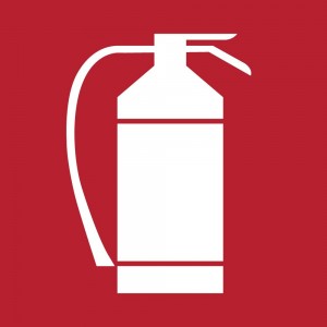 Estintore in plexiglass trasparenti da parete