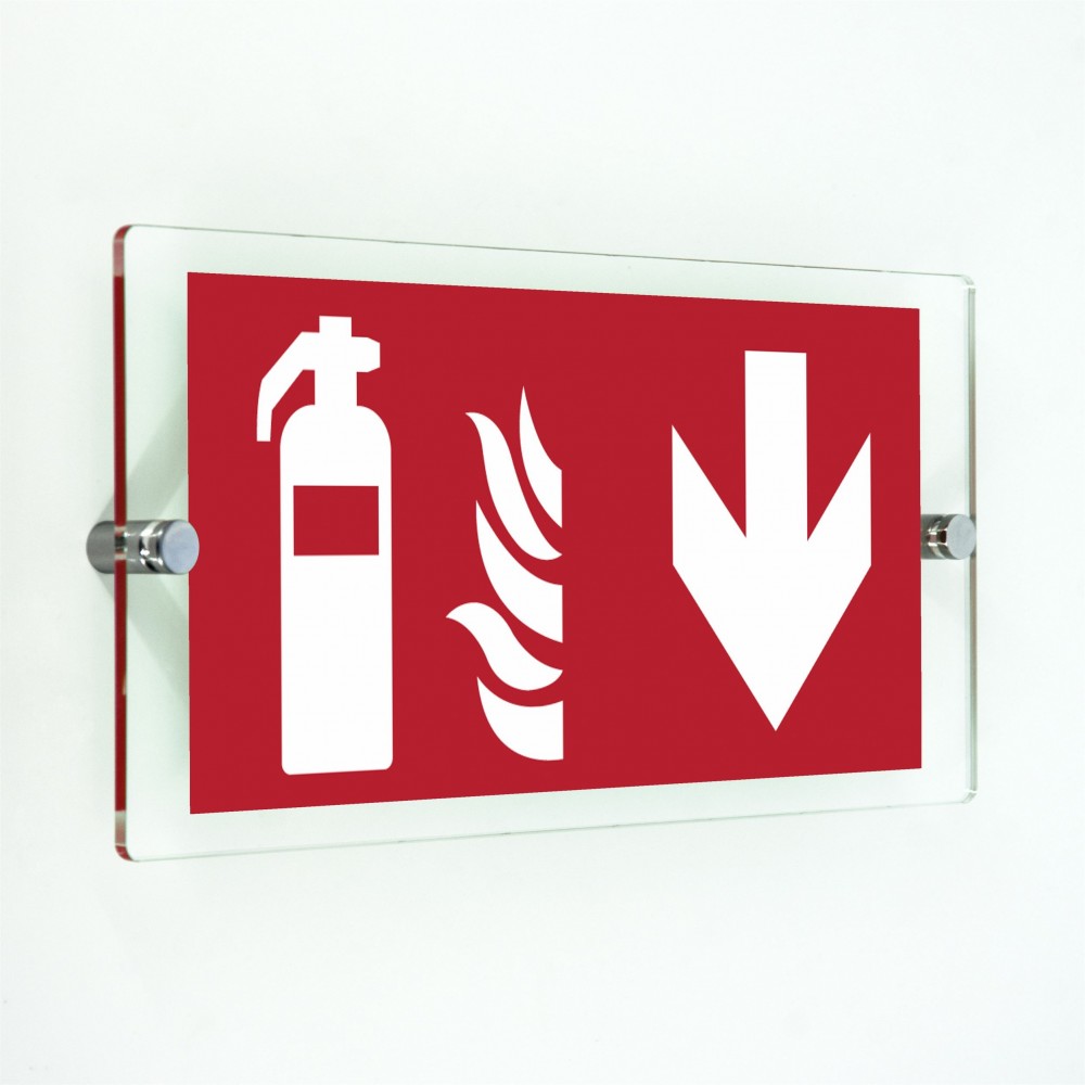 Estintore basso in plexiglass trasparenti da parete