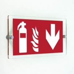 Estintore basso in plexiglass trasparenti da parete