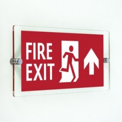 Scritta Fire exit alto in plexiglass trasparenti da parete