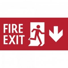 Scritta Fire exit basso in plexiglass trasparenti da parete