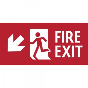 Scritta Fire exit sinistra basso in plexiglass trasparenti da parete