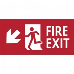 Scritta Fire exit sinistra basso in plexiglass trasparenti da parete