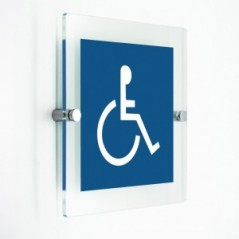 Disabili in plexiglass trasparenti da parete