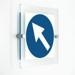 Freccia sinistra alto in plexiglass trasparenti da parete