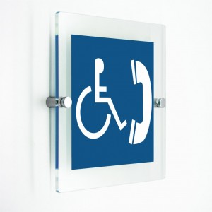 Telefono accessibile ai disabili in plexiglass trasparenti da parete