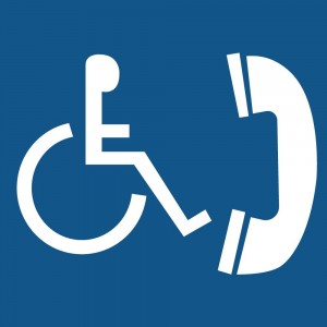 Telefono accessibile ai disabili in plexiglass trasparenti da parete