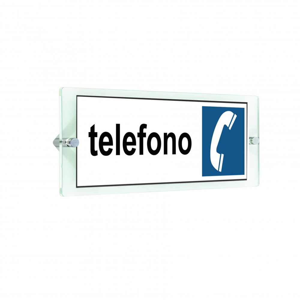 Telefono con scritta in plexiglass trasparenti da parete