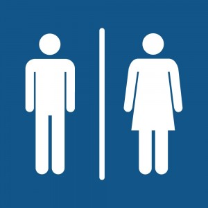 Toilette uomini e donne in plexiglass trasparenti da parete