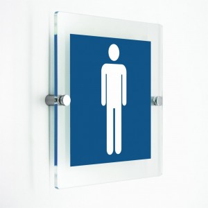 Toilette uomini in plexiglass trasparenti da parete