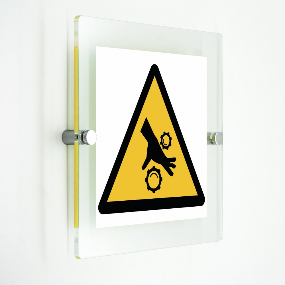 Rischio di schiacciamento rulli dentati in plexiglass trasparenti da parete