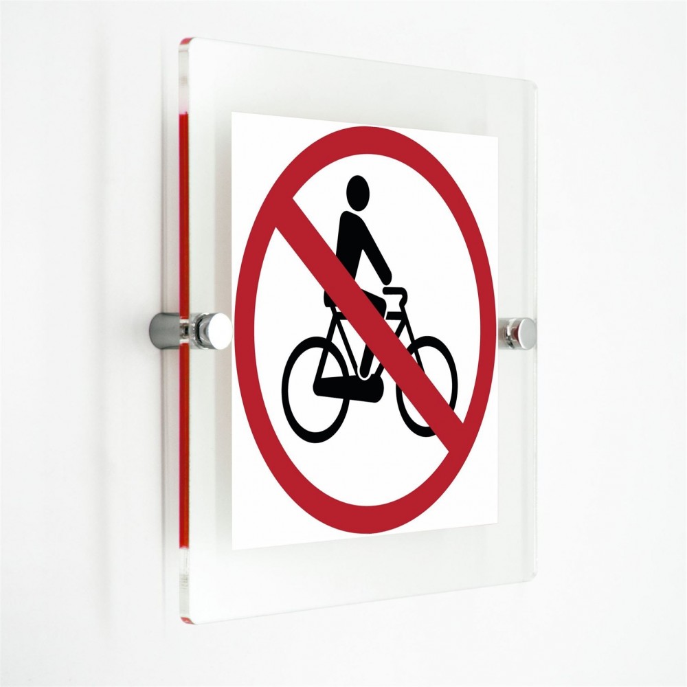Accesso vietato alle biciclette in plexiglass trasparenti da parete