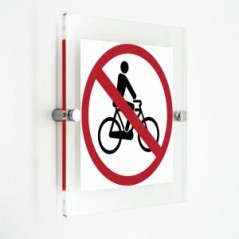 Accesso vietato alle biciclette in plexiglass trasparenti da parete