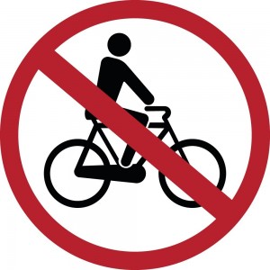 Accesso vietato alle biciclette in plexiglass trasparenti da parete