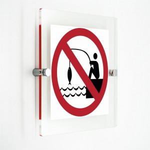 Divieto di pesca in plexiglass trasparenti da parete