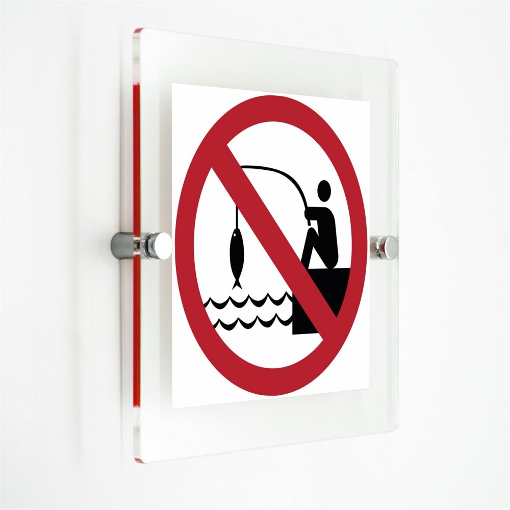 Divieto di pesca in plexiglass trasparenti da parete