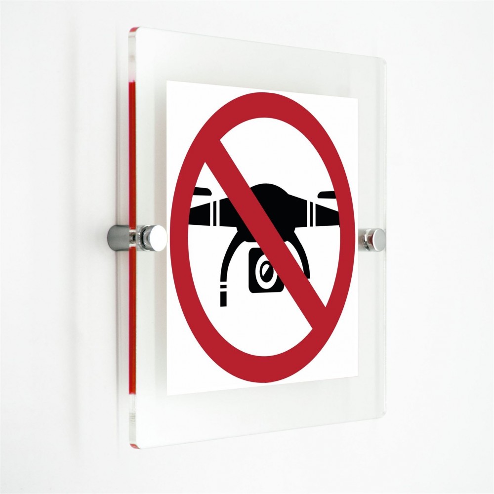 No drone zone in plexiglass trasparenti da parete